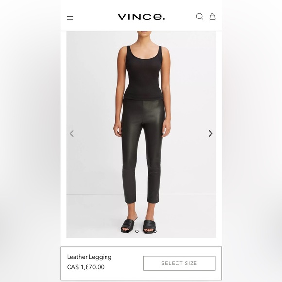 Vince 💯 % Leather Leggings in Dark Navy Blue - Picture 4 of 12